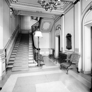 The hall of the offices and the stair to the residence, 1964.