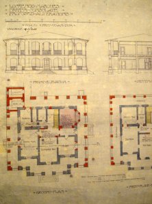 Ground floor plan of consulate house, with proposed new double-height verandas on three sides, 1906.
