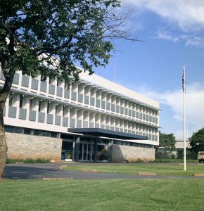 Offices, entrance front, 1971.